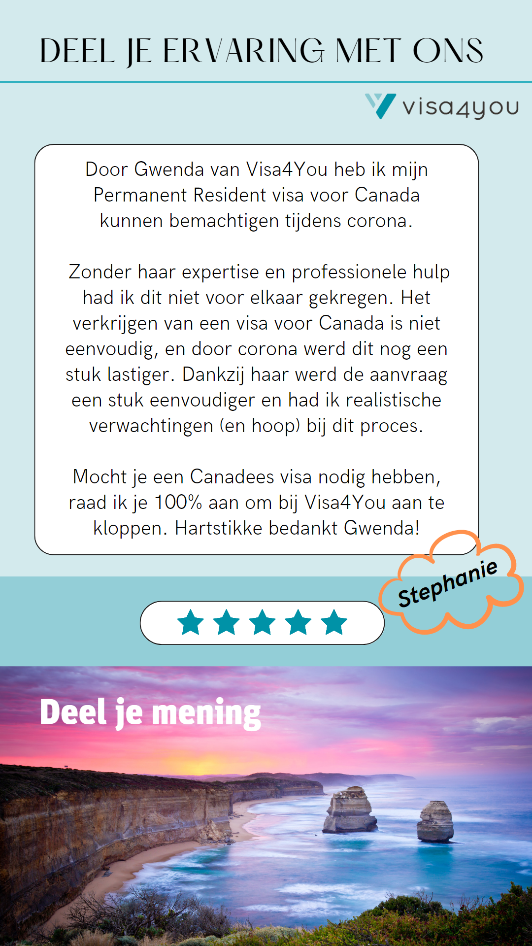 Deel je ervaring Stephanie 1 Visa4You deel-je-ervaring-stephanie-1-visa4you